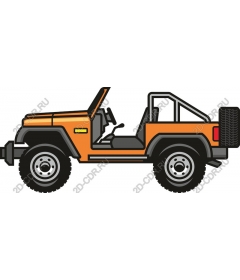  Оранжевый внедорожник Jeep