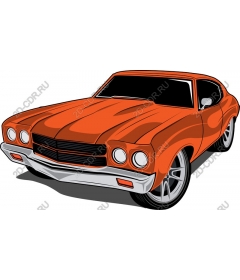  Classic orange muscle car