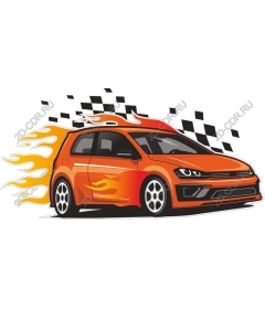  Динамичный оранжевый спортивный автомобиль Flames