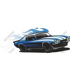  Classic blue muscle car