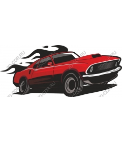  Classic red muscle car