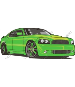 Green muscle car