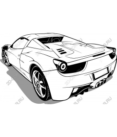  Elegant sports car Line Art