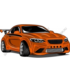 Динамичный оранжевый спортивный автомобиль