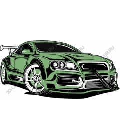 Яркий зеленый спортивный автомобиль