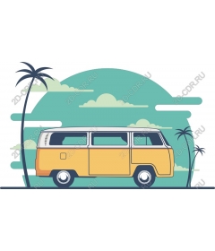  Classic yellow camper-van