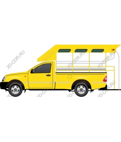 Yellow pickup truck