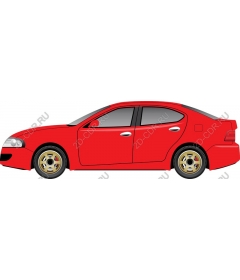  Bright red sedan