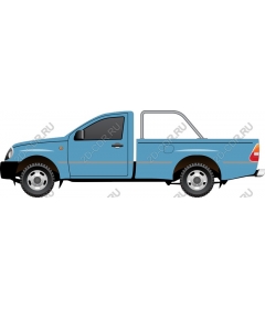  A blue pickup truck