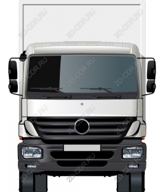 The truck facing forward