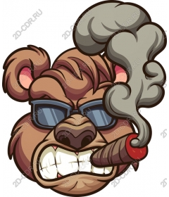  Ferocious bear in sunglasses and a cigar