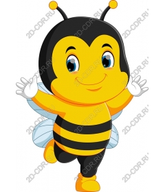 Funny cartoon bee