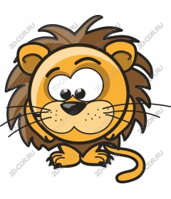 Playful cartoon lion