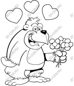  Bear with flowers