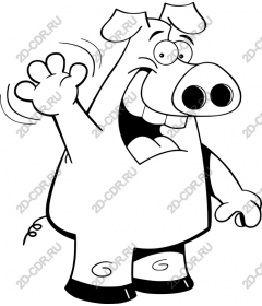  Funny cartoon pig