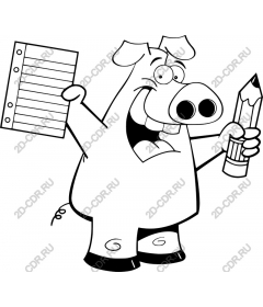 Funny cartoon pig