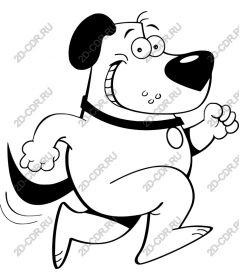  Funny cartoon dog runs