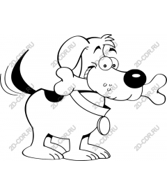 Funny cartoon dog