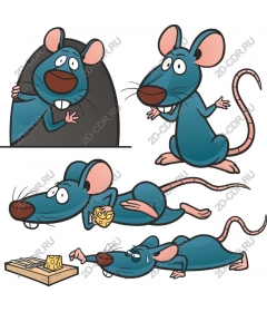  A set of playful cartoon mice