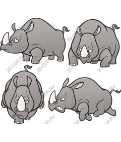  A whimsical set of "Rhinoceros"