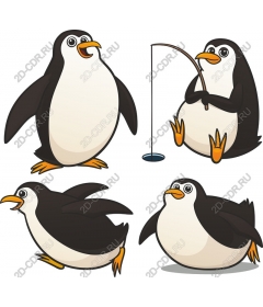 Pack of penguins: fun cartoon