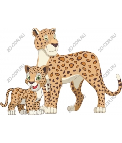  Charming mother leopard and her cub
