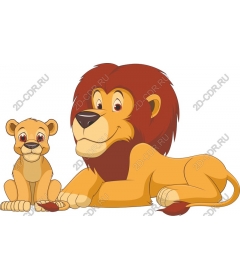  Cute lion and the cub