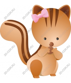  Cute squirrel with biscuits and a bow