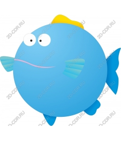 Fun round blue fish