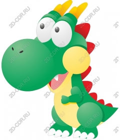  Cute cartoon green dragon