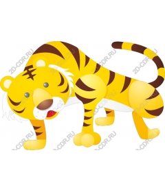  Bright cartoon tiger