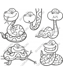 A whimsical collection of snakes