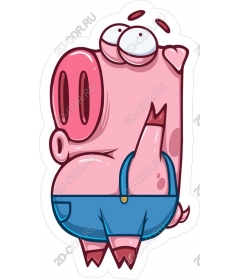Funny cartoon pig