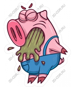 Playful cartoon pig with masking fluid