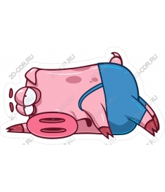Lazy cartoon pig