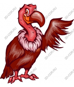 Playful cartoon vulture