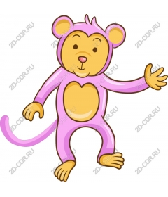 Playful pink monkey