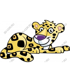 Funny cartoon leopard