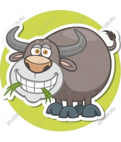 Funny cartoon Buffalo