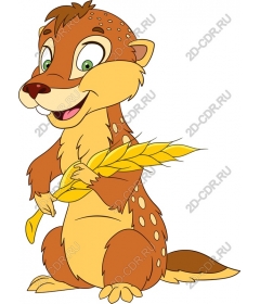 Fun forest creature with wheat