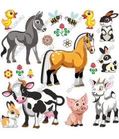  Charming set of "Farm animals"