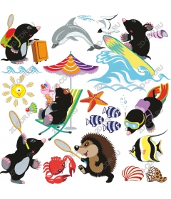 Summer adventure set Whimsical Moles