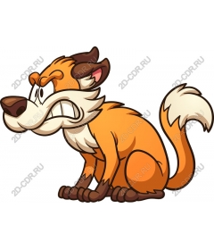  Angry cartoon dog