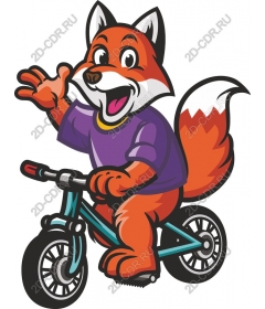 Funny foxes on a bike
