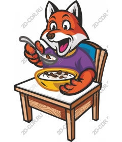 Fun Fox enjoys Breakfast