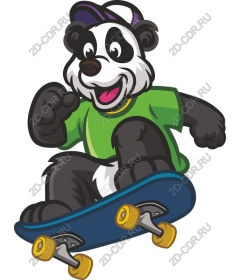  Skateboarding Panda