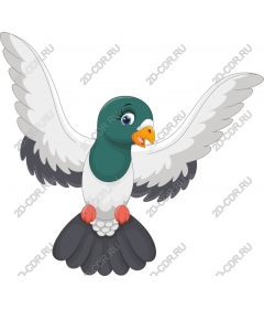 Funny cartoon bird
