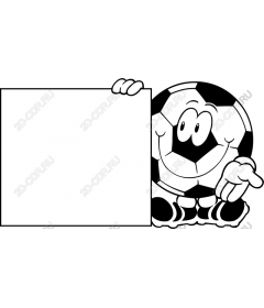  Cartoon soccer ball with blank sign