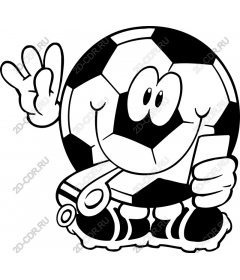 Funny cartoon of soccer ball