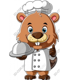  Whimsical chef beaver